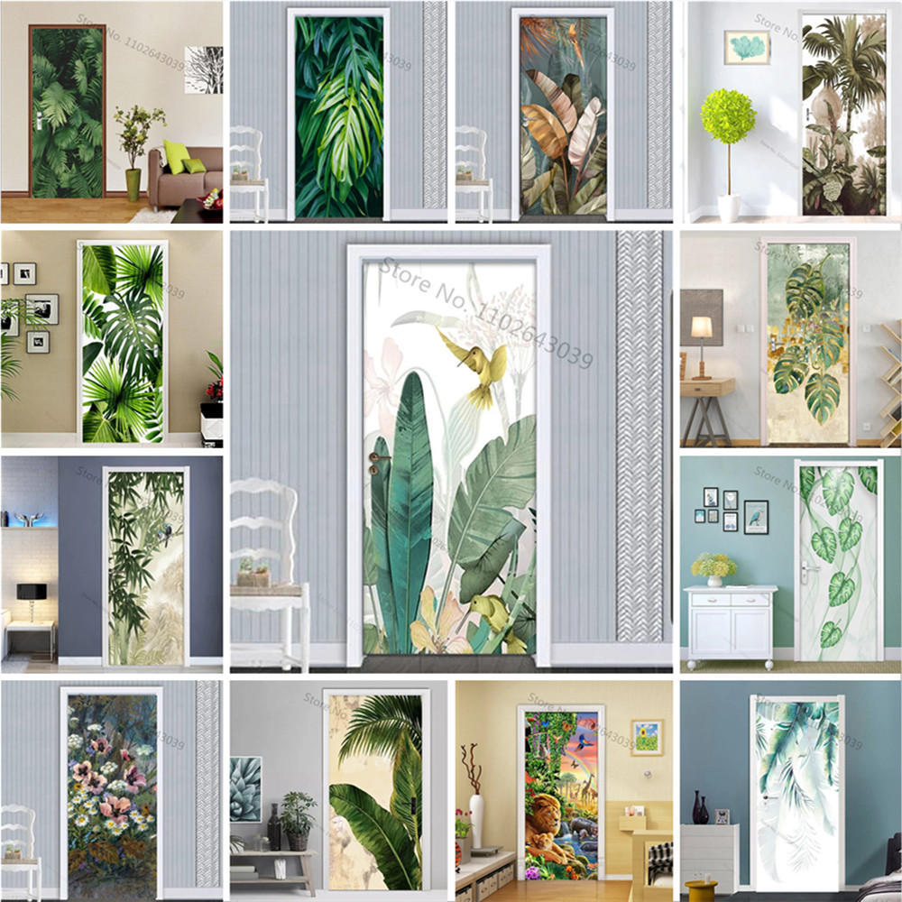 Home Decor On Sale - Samoprzylepny Plantain Green Leaves Naklejka na