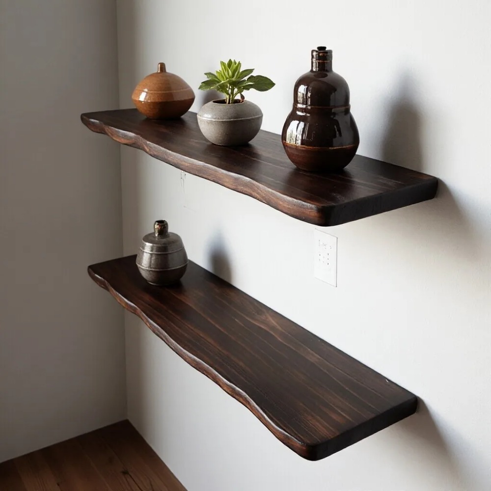 Floating Shelves - Półki wiszące z naturalnym brzegiem z