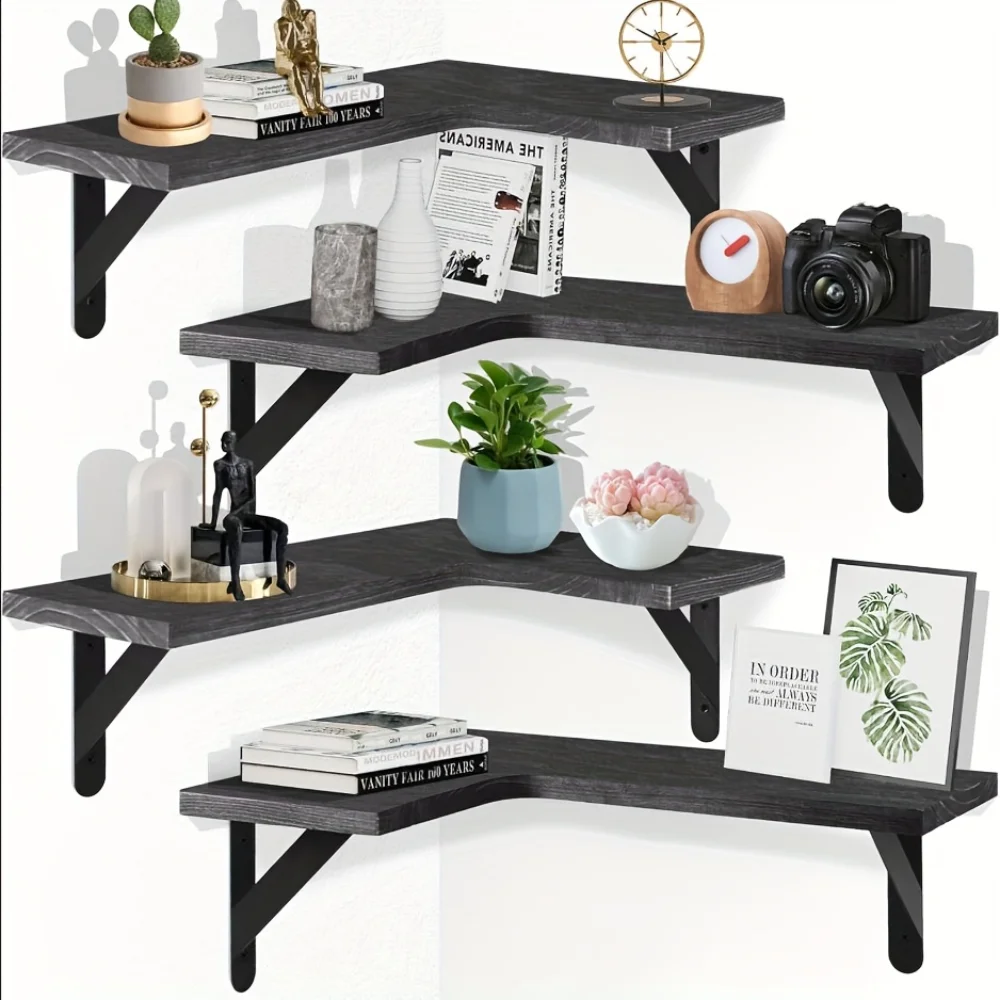 Floating Shelves - Półki wiszące z naturalnym wzorem drewna,