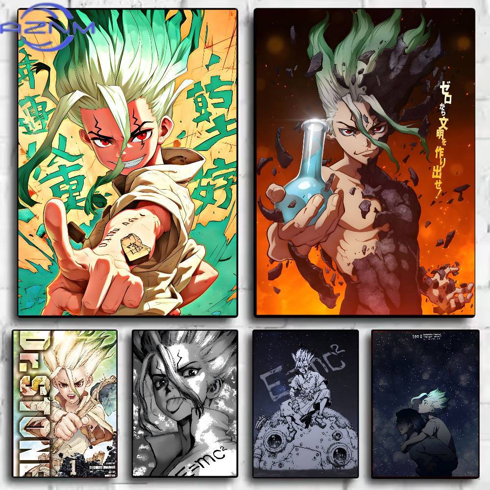 Watercolor Poster Print - Klasyczny plakat anime Dr. Stone, grafika