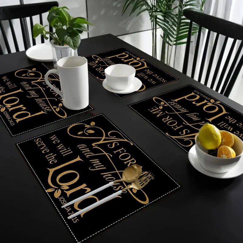 Home Decor Quotes Ideas - 4 szt. inspirujących lnianych podkładek na