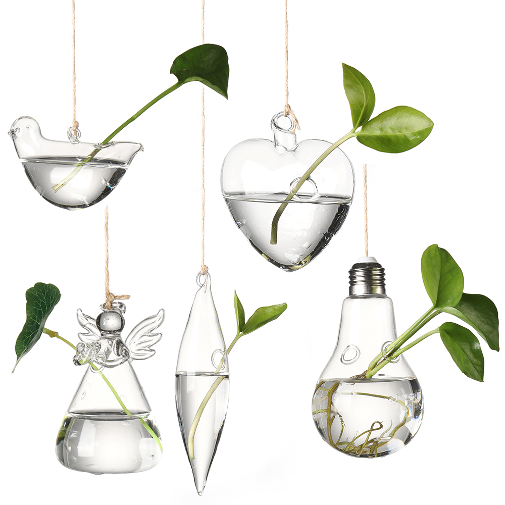Terrarium Glass Bottle - Kreatywna szklana wisząca wazon hydroponika wazony