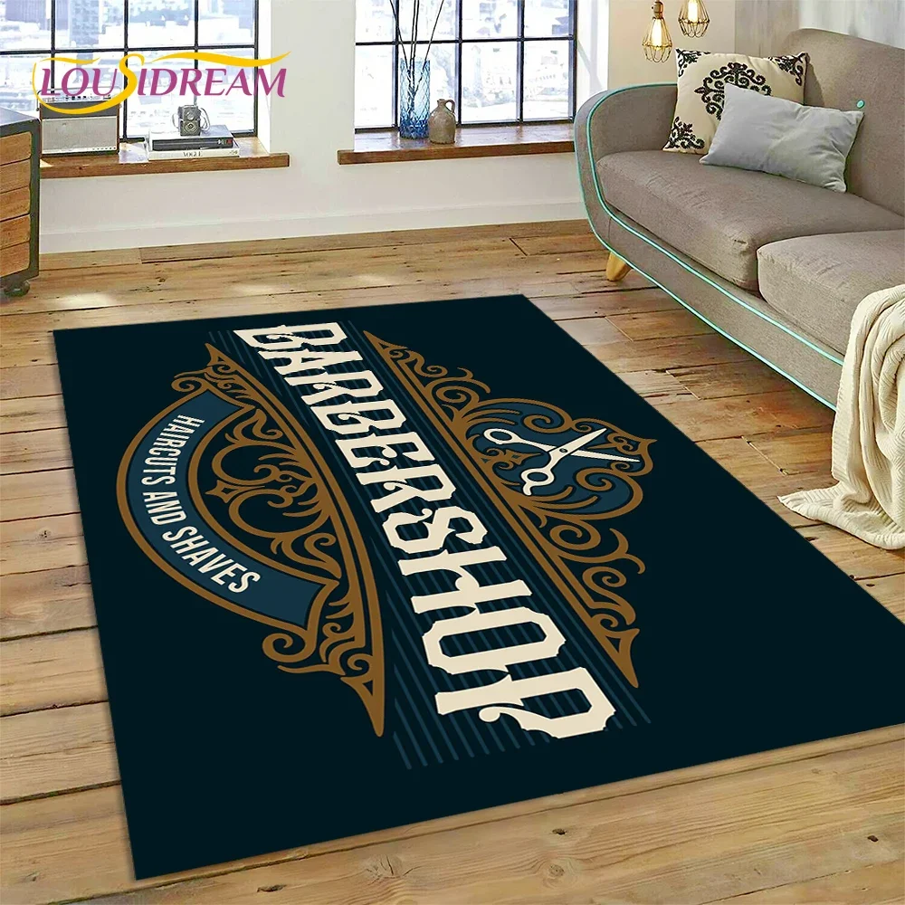 Home Decor Online Shopping - Modny dywan z logo fryzjerstwa, czaszką