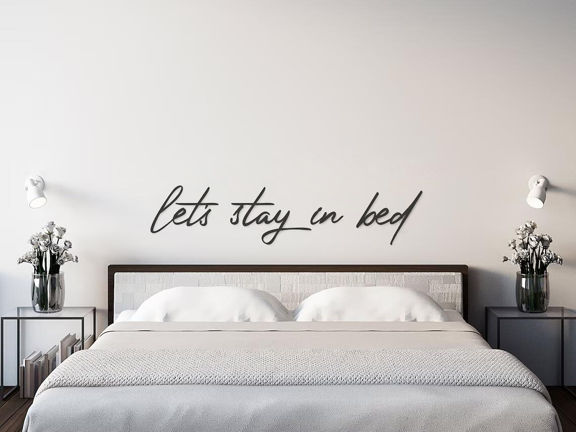 Home Decor Quotes Ideas - Zostańmy w łóżku cytat naklejki na