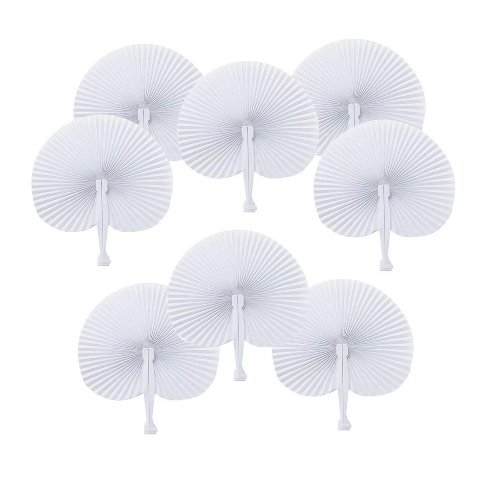 Home Decor Scrap - 12PC Biały składany papierowy wachlarz na