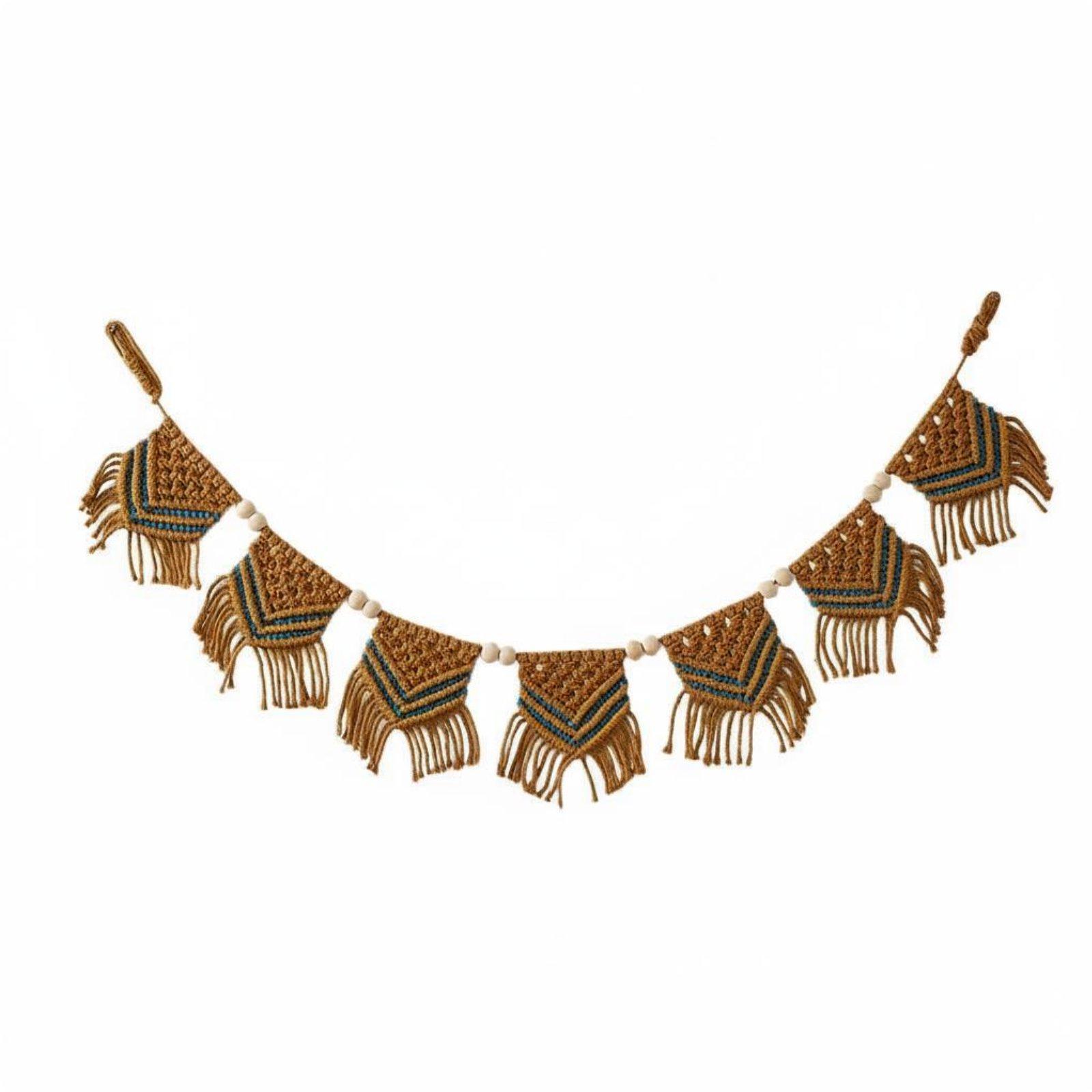 Home Decor Handmade - Bawełniany gobelin z frędzlami w stylu
