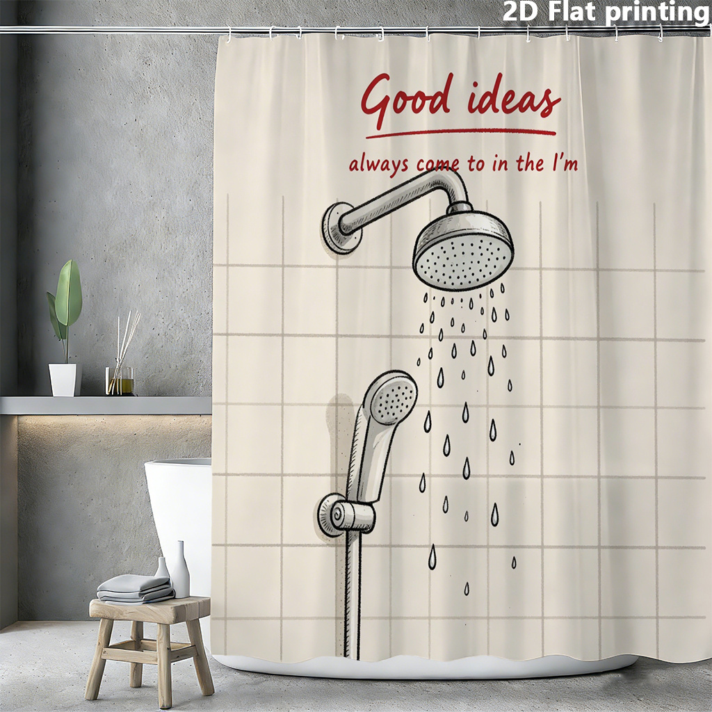Home Decor Quotes Ideas - Zabawna zasłona prysznicowa, nadruk z ciekawymi