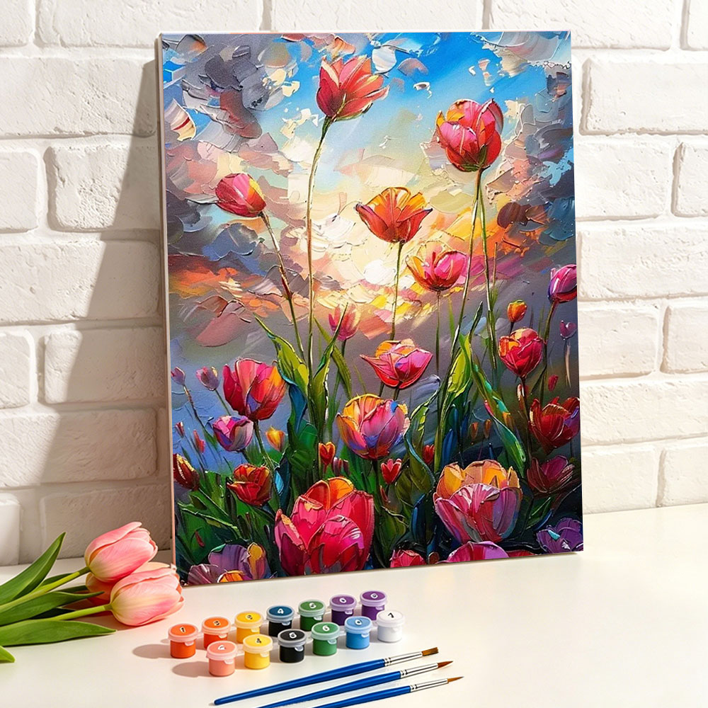 Home Decor Tulip - Obraz olejny do samodzielnego malowania po