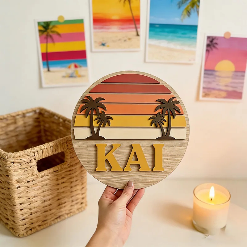 Home Decor Tree - Personalizowana Okrągła Drewniana Tabliczka z Napisem