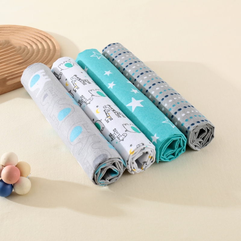 Neutral Throw Blanket - 4-częściowy zestaw neutralnych otulaczy dla niemowląt,