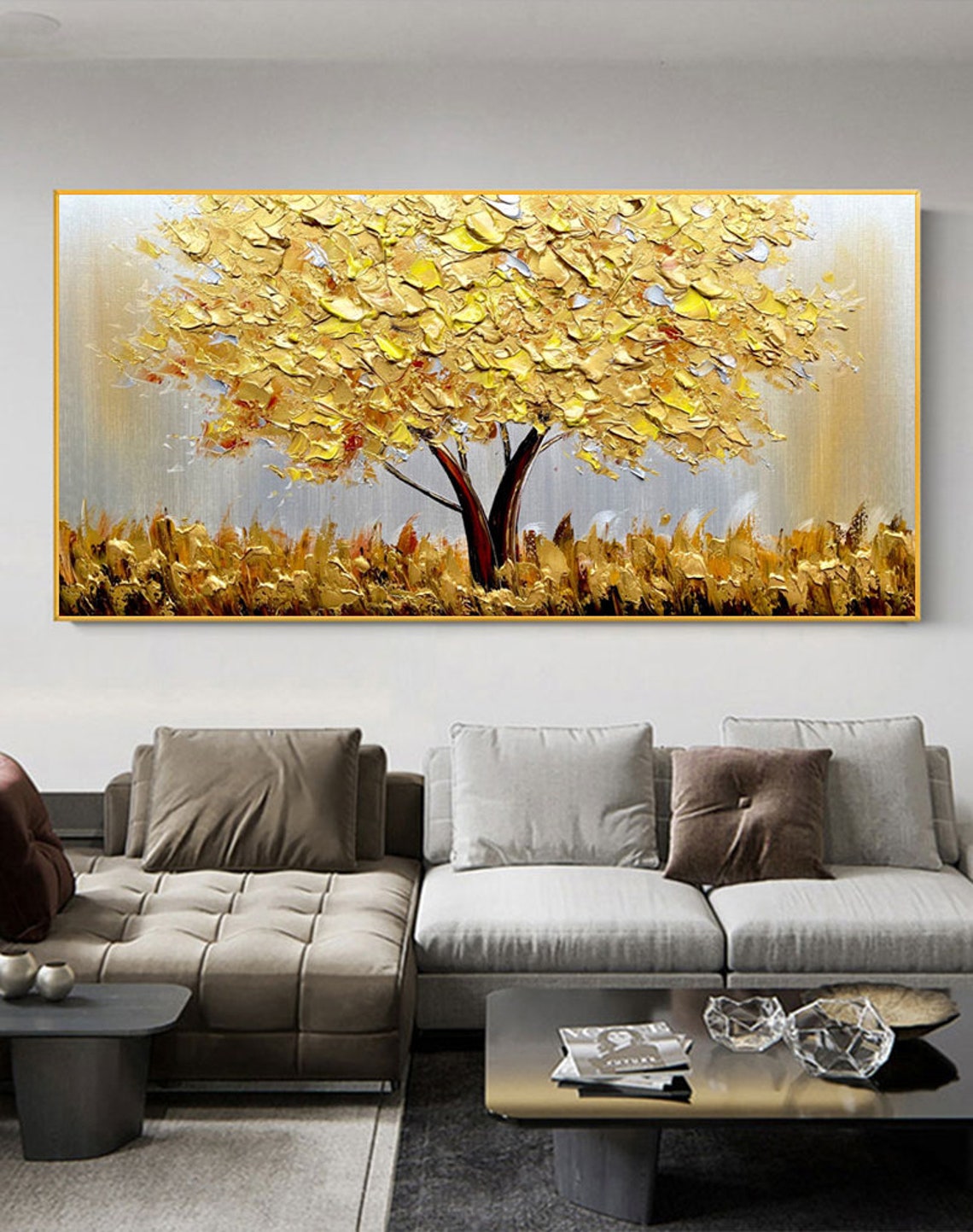Home Decor Tree - Abstrakcyjny obraz olejny na płótnie: Kwitnący
