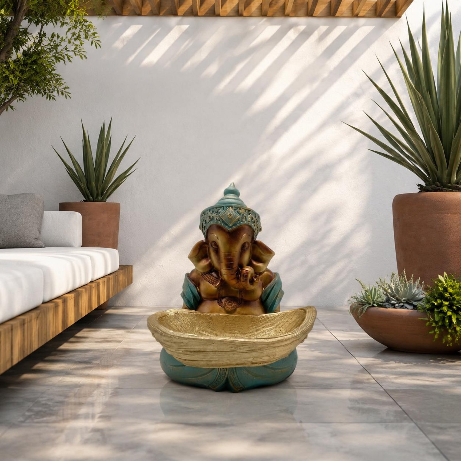Home Decor Handmade - Statua Ganesha Bogactwo i Pomyślność Rzeźba