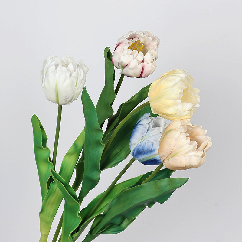 Home Decor Tulip - 61CM Sztuczny Tulipan Papuga PU Wyglądający
