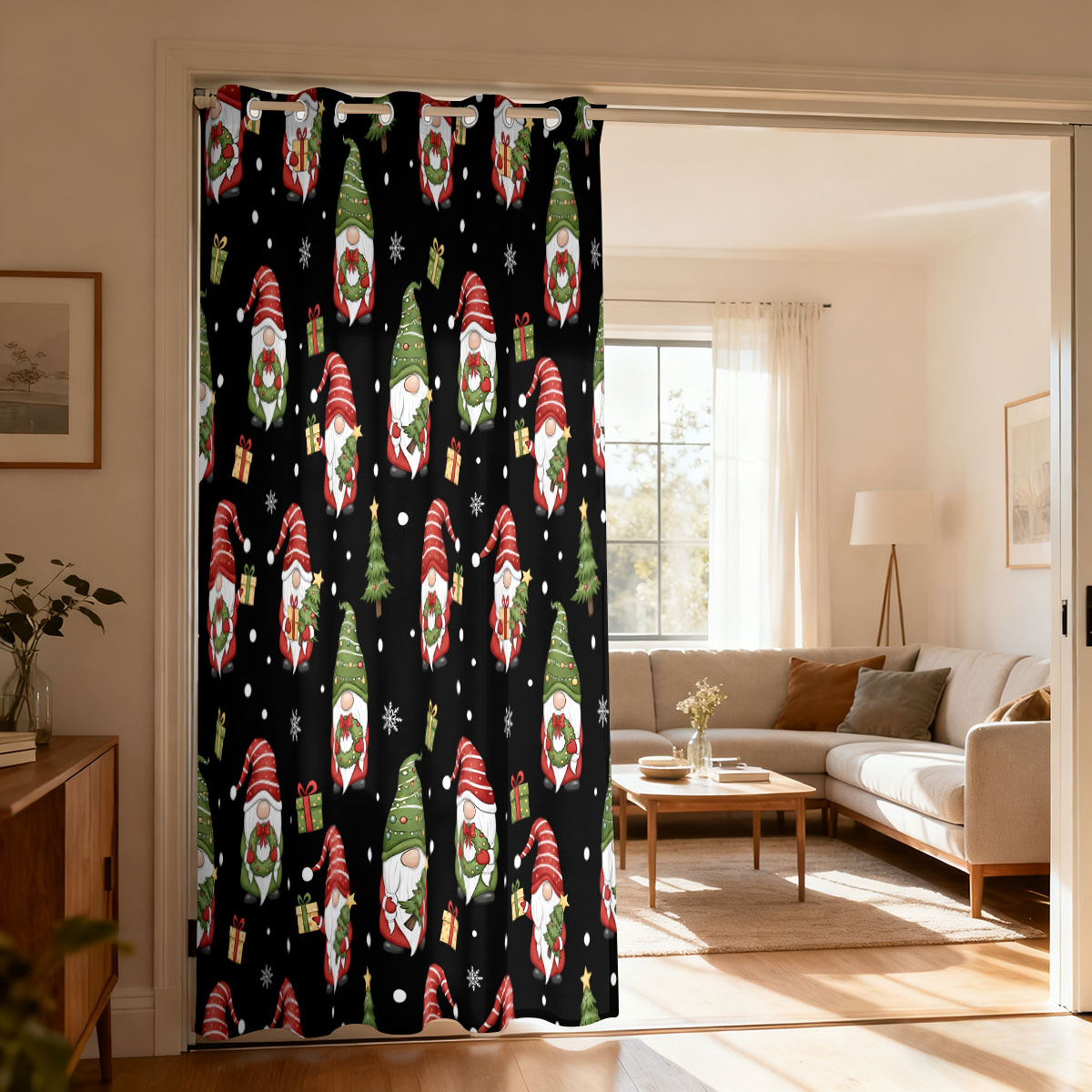 Home Decor Tree - Zasłona z pojedynczą pętlą z nadrukiem