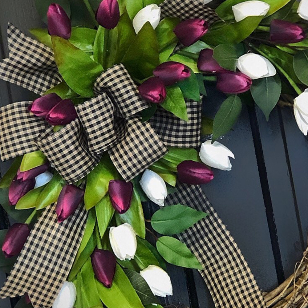 Wiosenny wieniec z tulipanów,  – Home Decor Tulip recenzja i cena