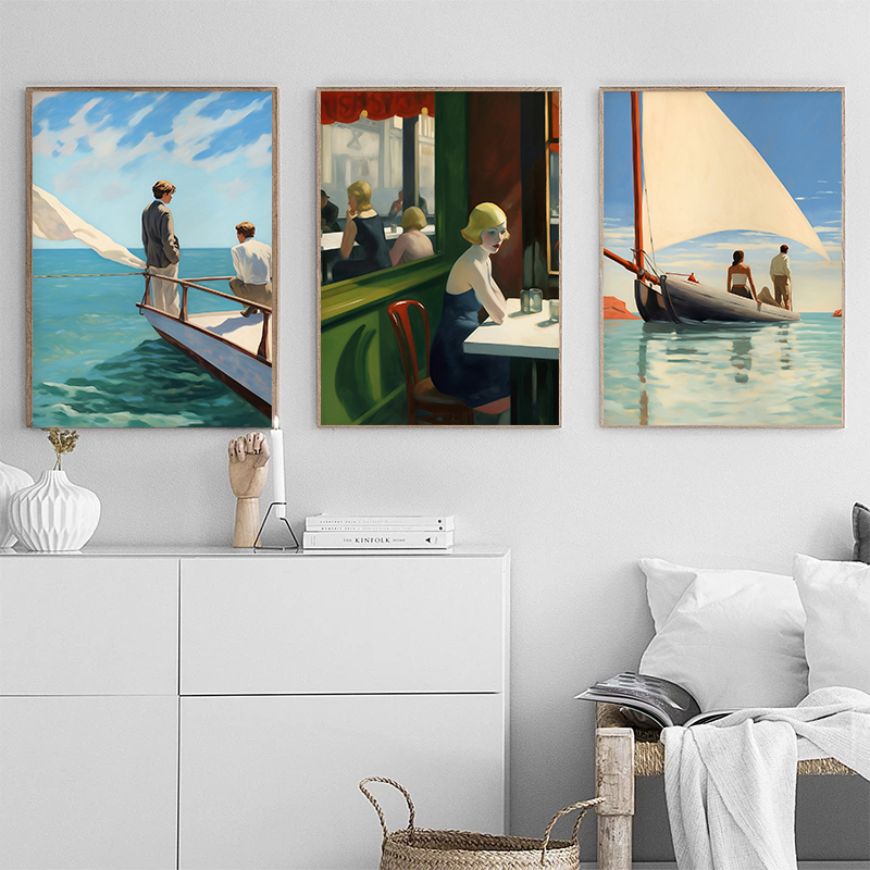 Obrazy na płótnie Edwarda Hopp – Watercolor Poster Print recenzja i cena