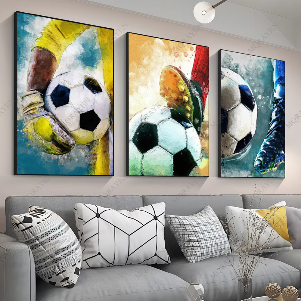 Plakaty z piłką nożną w stylu  – Watercolor Poster Print recenzja i cena