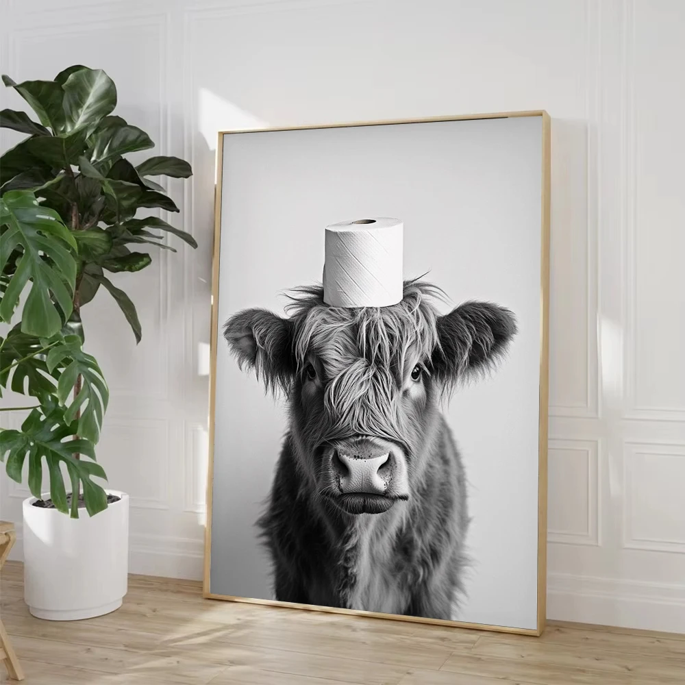 Krowa Szkocka Wydra Kot Szop P – Watercolor Poster Print recenzja i cena