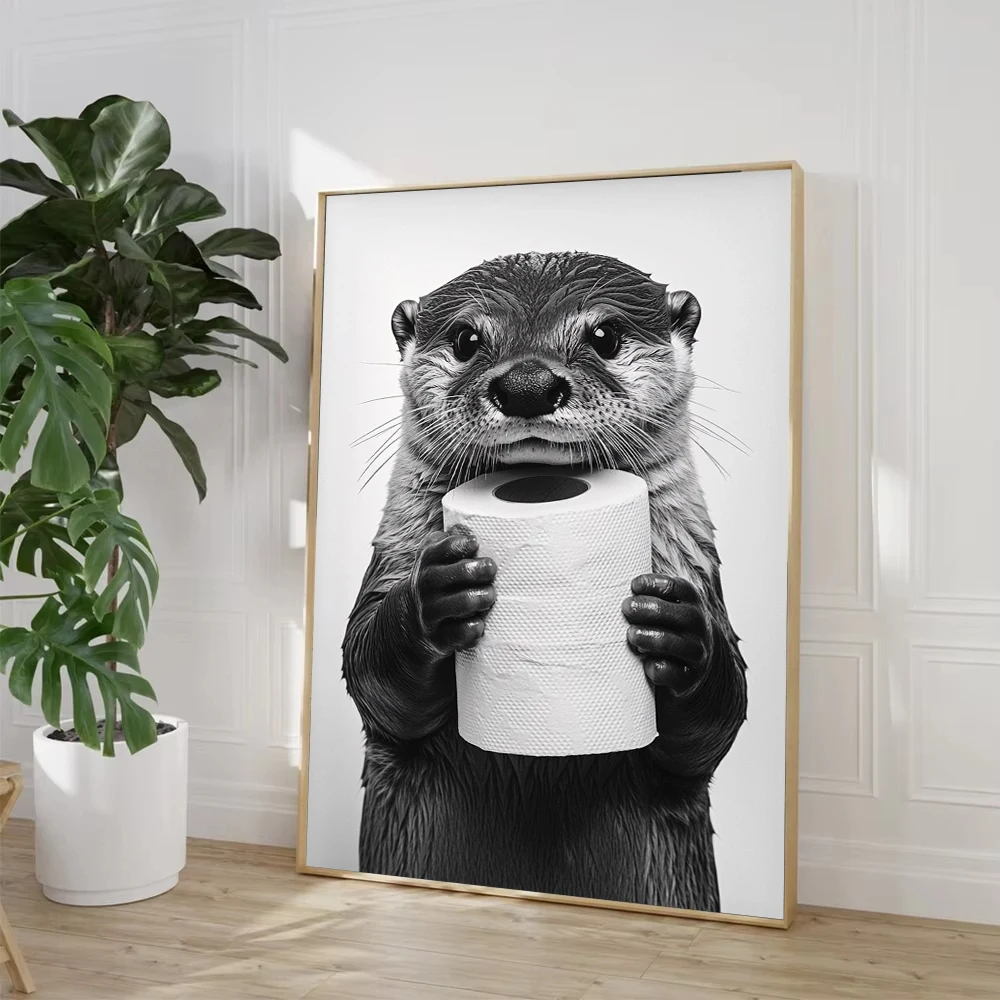 Krowa Szkocka Wydra Kot Szop P – Watercolor Poster Print recenzja i cena