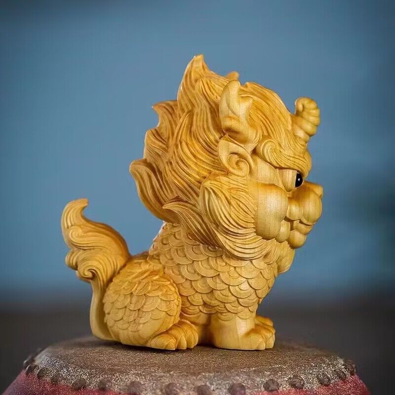 Drewniany -Pomyślny Kirin Mała – Home Decor On Sale recenzja i cena