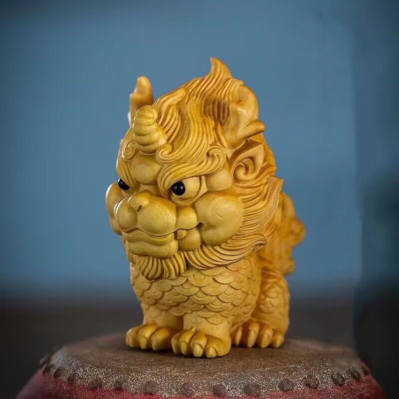 Drewniany -Pomyślny Kirin Mała – Home Decor On Sale recenzja i cena