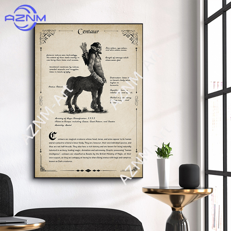 Antyczny Styl Magiczne Stworze – Watercolor Poster Print recenzja i cena