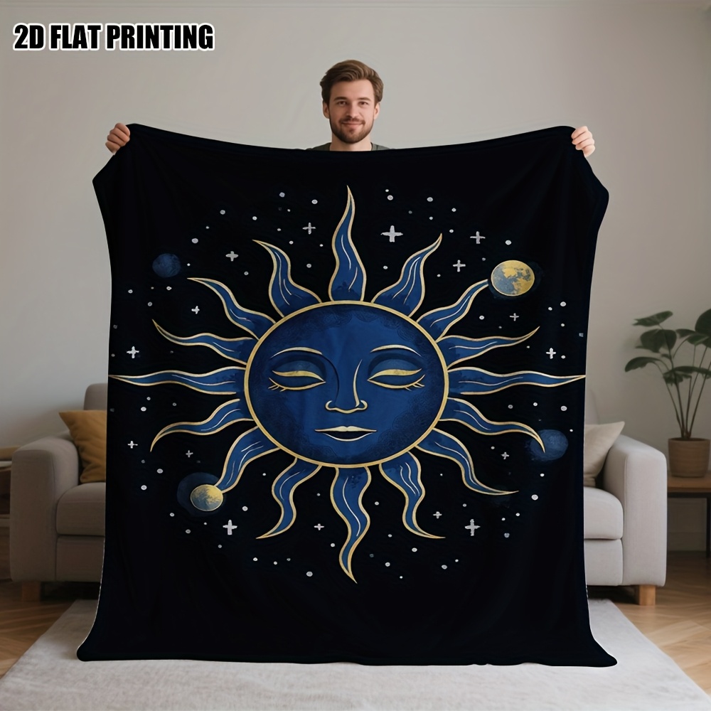 Koc z nadrukiem księżyca, słoń – Neutral Throw Blanket recenzja i cena