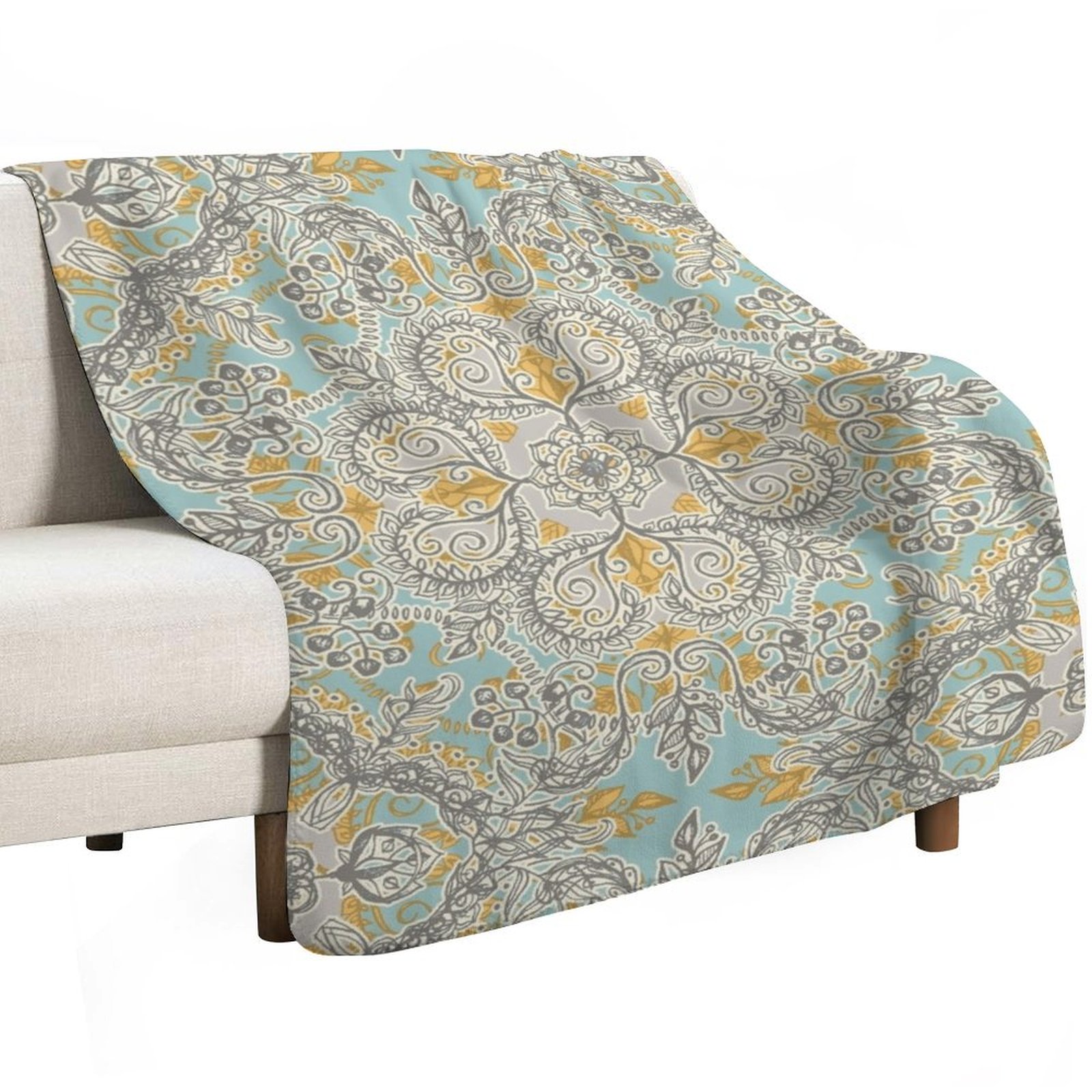 Koc w stylu cygańskich kwiatów – Neutral Throw Blanket recenzja i cena