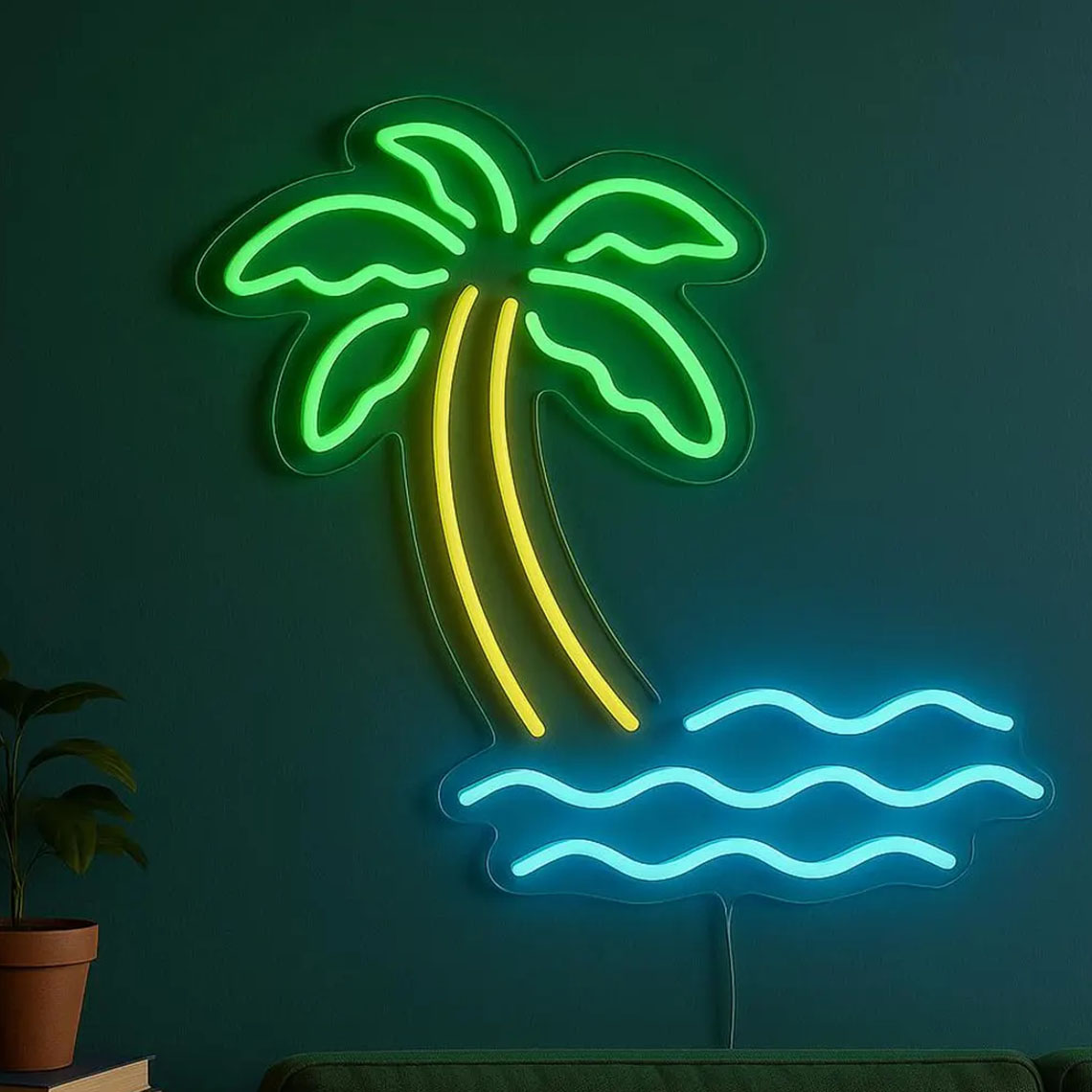 Neonowy szyld z palmą, tropika – Home Decor Tree recenzja i cena