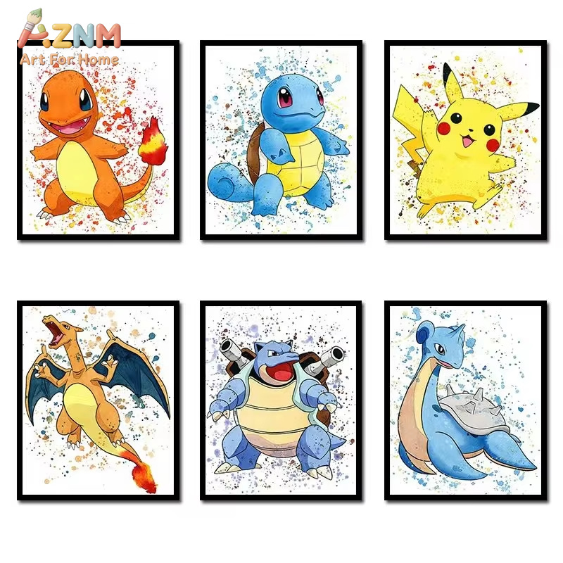 1 szt., Anime Pokemon Obraz na – Watercolor Poster Print recenzja i cena