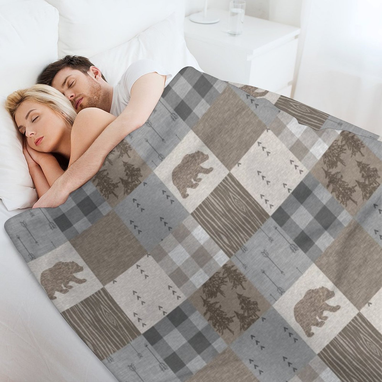 Koc w stylu patchwork z motywe – Neutral Throw Blanket recenzja i cena